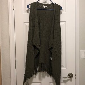 Green Sonoma fringe Sweater knit sleeveless